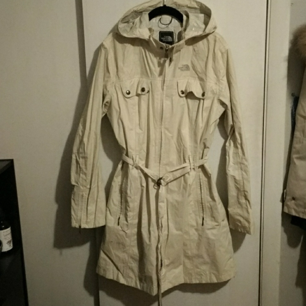 North Face long rain coat rain jacket trench coat